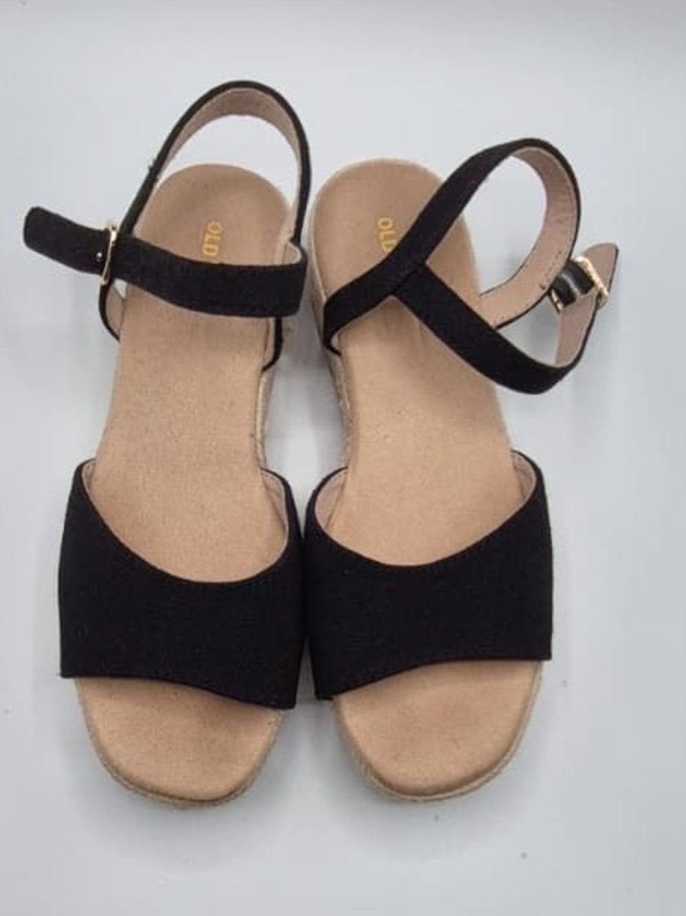 Old Navy Black and Tan Women's Ankle-Strap Sandals